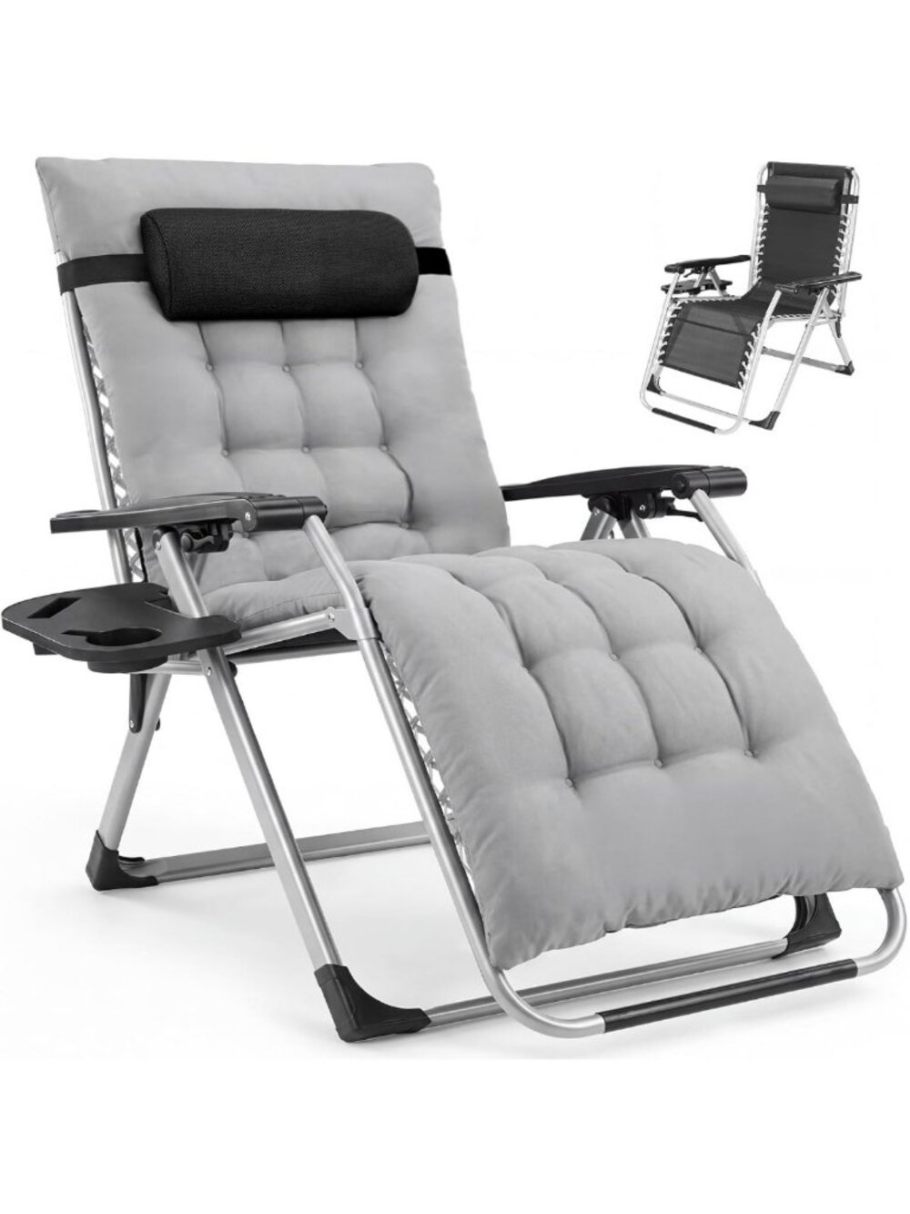Zero Gravity Folding Patio Recliner Chair with Cup Holder - Outdoor Comfort